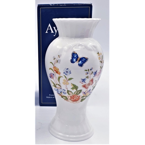 760 - AYNSLEY CHINA 21.5cm VASES (2) IN THE COTTAGE GARDEN DESIGN  (Boxed)