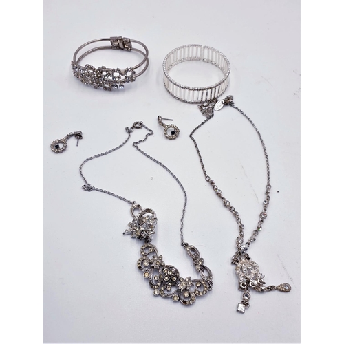 688 - WHITE METAL JEWELLERY ITEMS To Include BANGLES,NECKLACES,Etc