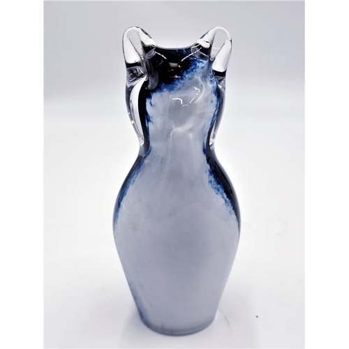 689 - WEDGWOOD GLASS 14.5cm PAPERWEIGHT FASHIONED AS A CAT (Stamped To The Base)