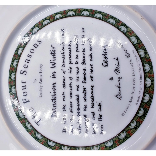 417 - DANBURY MINT PORCELAIN 21cm Dia CAT PLATES (4) FROM THE FOUR SEASONS COLLECTION