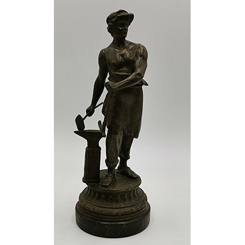 783 - SPELTER Large 38cm FIGURINE OF A BLACKSMITH