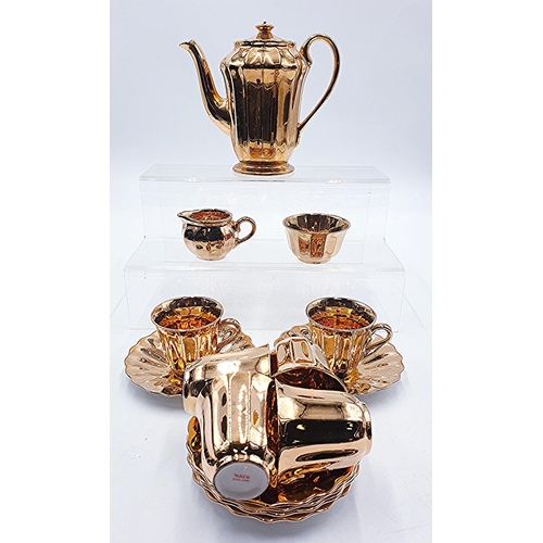 794 - WADE 15 Piece GOLD COFFEE SET (Couple Of Chips And Scratches)