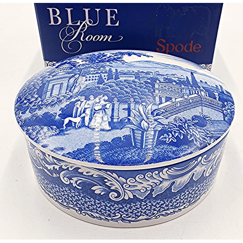 820 - SPODE CHINA Large 13cm Dia x 5cm Height TRINKET BOX IN THE BYRON VIEWS DESIGN (Original Box)