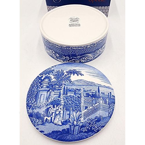 820 - SPODE CHINA Large 13cm Dia x 5cm Height TRINKET BOX IN THE BYRON VIEWS DESIGN (Original Box)