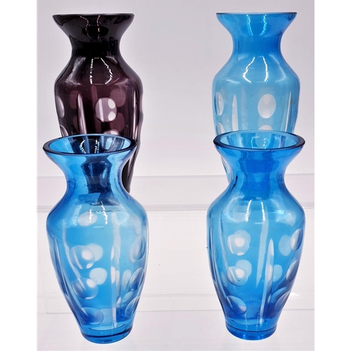 834 - GLASS 14cm VASES (4)