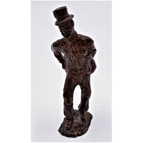 110 - BRONZE 9.5cm FIGURINE OF AN ELDERLY GENTLEMAN