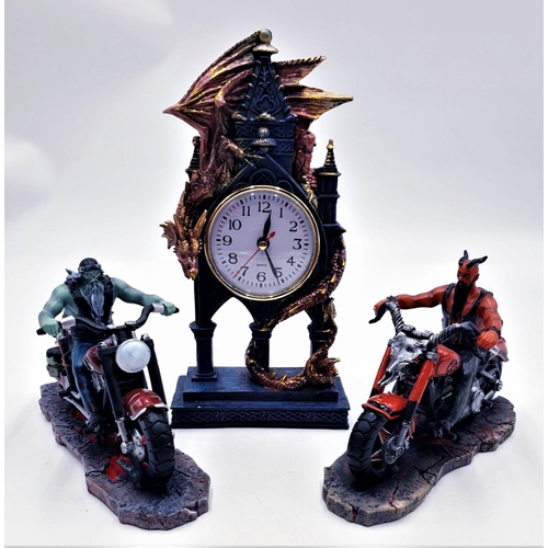 128 - NEMESIS NOW ! POLYRESIN FANTASY GROUP To Include 27.5cm MODEL OF THE TIME GUARDIAN, 20cm x 13cm x 8.... 