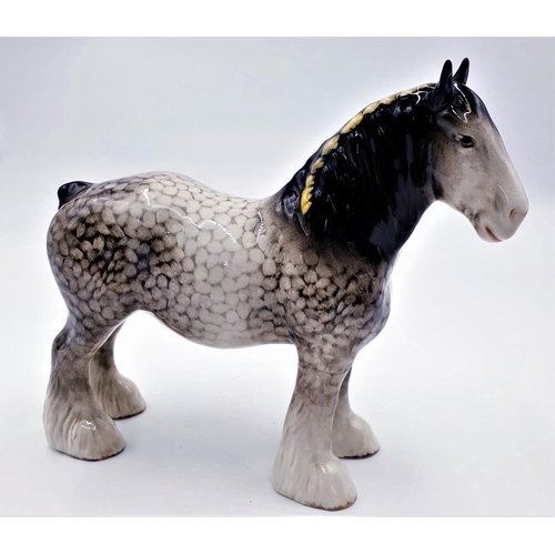 132 - BESWICK Large 21.6cm MODEL OF A SHIRE MARE (Rocking Horse Grey Gloss Colourway) Model No 818 c1940/6... 