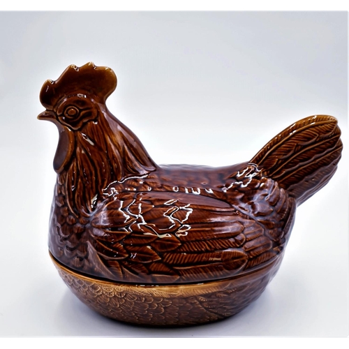 133 - PRICE & KENSINGTON BROWN GLASS EGG CROCK