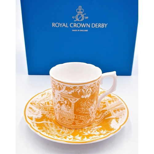 14 - ROYAL CROWN DERBY CHINA COFFEE CUP & SAUCER IN THE 