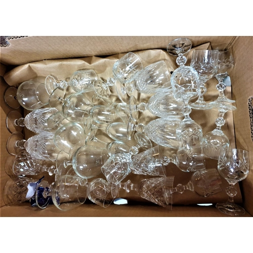 201 - BOX CONTAINING A Large Qty Of VARIOUS GLASS/CRYSTAL WARE ITEMS .
(Please Note This Lot WILL NOT BE P... 