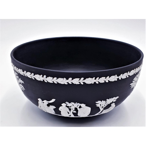 203 - WEDGWOOD BLACK JASPER WARE 19.5cm Dia BOWL