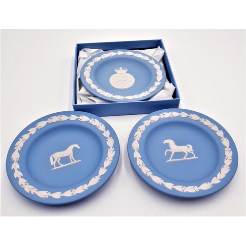 204 - WEDGWOOD  PALE BLUE JASPER 11cm Dia COASTERS (3)