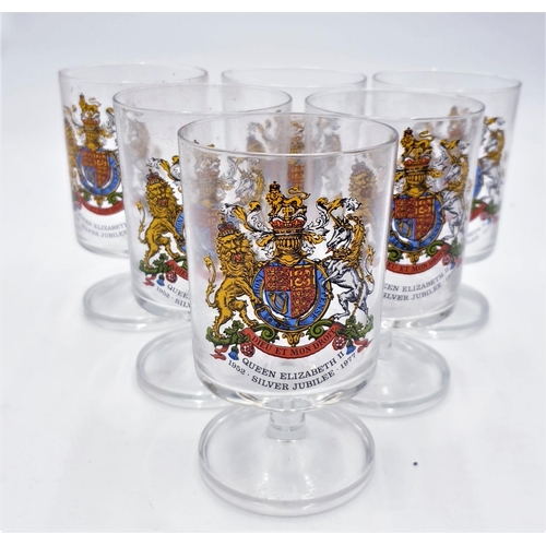 264 - GLASSES (6) QUEENS SILVER JUBLIEE (Boxed)