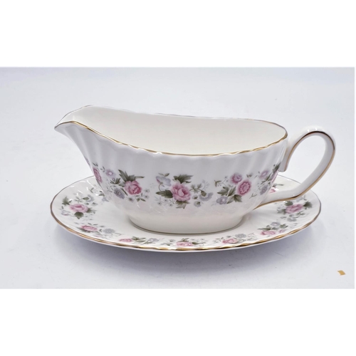 28 - MINTON CHINA GRAVY BOAT And UNDER TRAY IN THE SPRING BOUQUET DESIGN