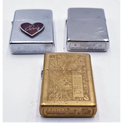 286 - ZIPPO LIGHTERS (3)  (Old)