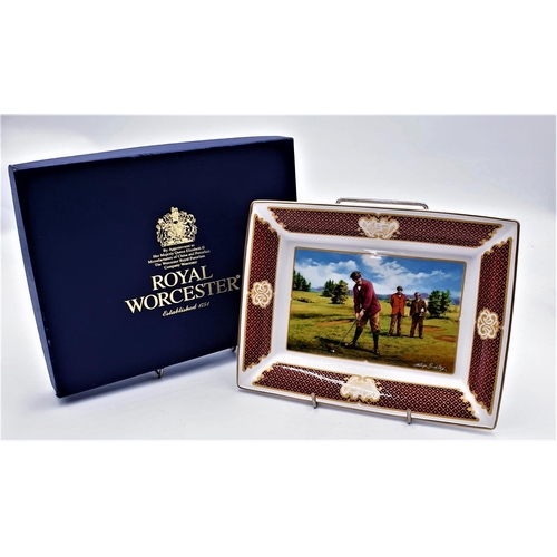 299 - ROYAL WORCESTER CHINA 20.5cm x 16cm GOLFING TRAY (Boxed)