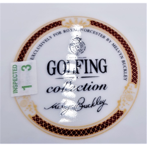 299 - ROYAL WORCESTER CHINA 20.5cm x 16cm GOLFING TRAY (Boxed)