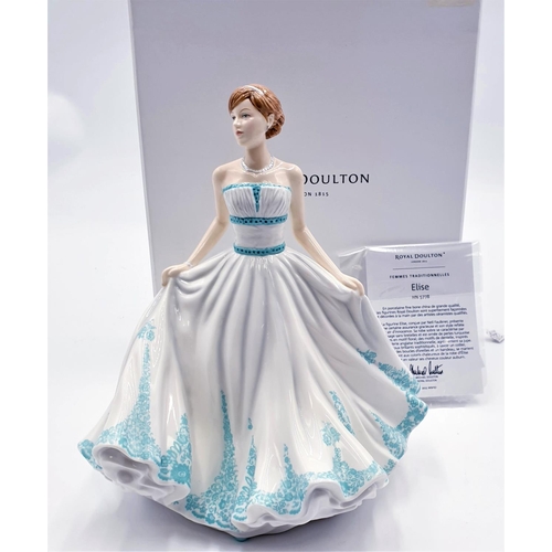 308 - ROYAL DOULTON 22cm FIGURINE ELISE HN 5778 2015 Designed By Mr Neil Faulkner (Certificate & Original ... 