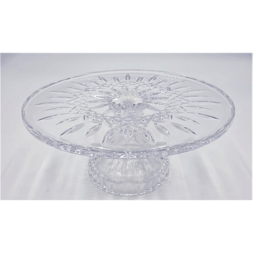 316 - WATERFORD CRYSTAL 27cm Dia FOOTED CAKE PLATE IN THE LISMORE DESIGN (Original Box)