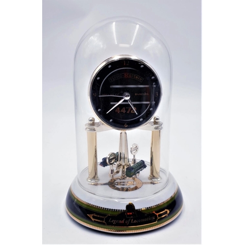 40 - BRADFORD EDITIONS CERAMIC /GLASS DOMED THE FLYING SCOTSMAN GLASS DOMED ANNIVERSARY CLOCK FROM THE LE... 