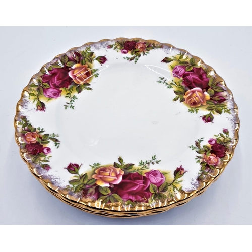 682 - ROYAL ALBERT CHINA 16cm Dia PLATES (6) IN THE OLD COUNTRY ROSES DESIGN (Marked 2nds)