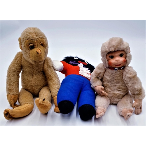 691 - RAG DOLLS MONKEY (2) , GOLLY (1)  (Old)