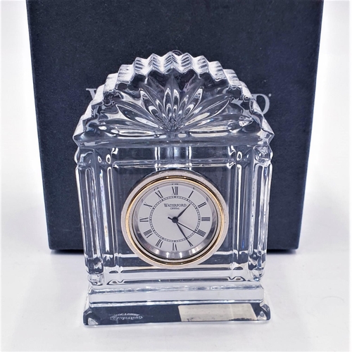 7 - WATERFORD CRYSTAL 9cm x 7cm MANTLE CLOCK   (Original Box)