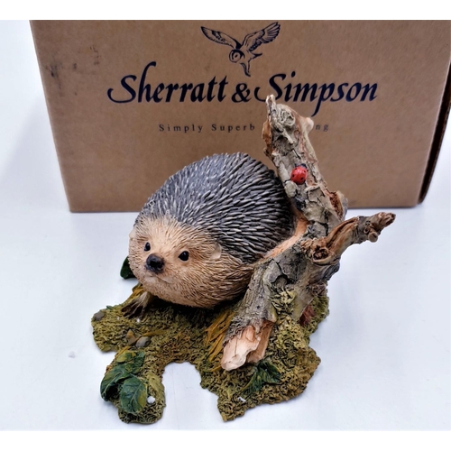 76 - SHERRATT & SIMPSON 6cm MODEL OF A HEDGEHOG WALKING PAST A LADYBIRD  (Model No 55234 ) (As New,Old St... 