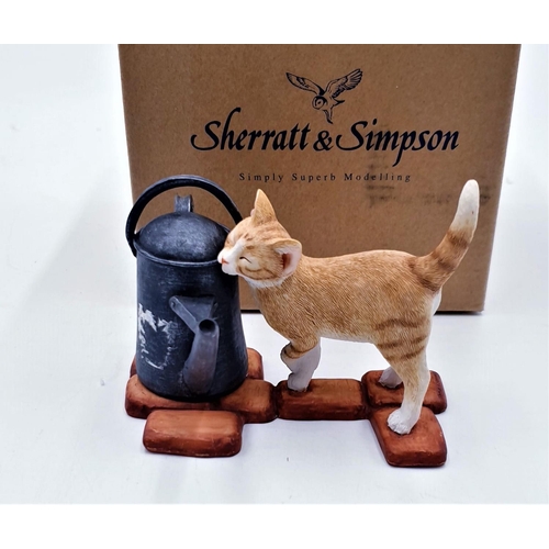 77 - SHERRATT & SIMPSON 10cm MODEL OF A KITTEN With WATERING CAN  (Model No 55586 ) (As New,Old Stock,Ori... 