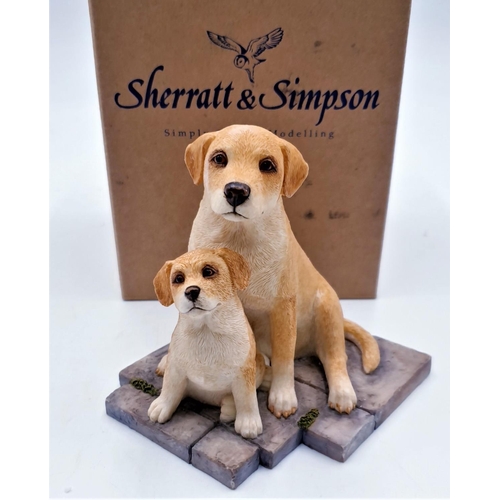 79 - SHERRATT & SIMPSON 11.5cm MODEL OF A LABRADOR With PUPPY (Model No 55112  ) (As New,Old Stock,Origin... 