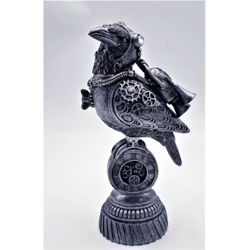 95 - POLYRESIN STEAMPUNK 24cm MODEL OF A RAVEN