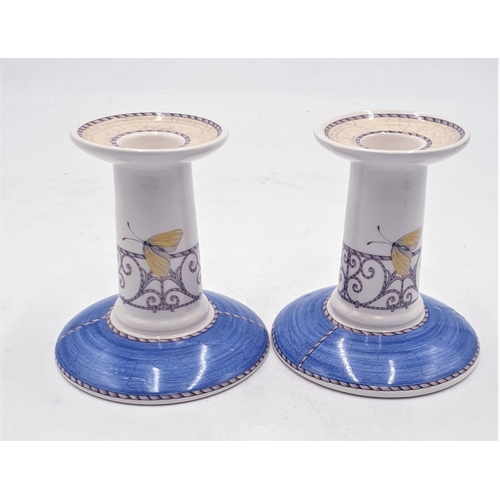 174 - WEDGWOOD CHINA 10.5 cm CANDLESTICKS IN THE SARAH'S GARDEN DESIGN