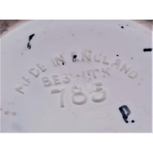 98 - BESWICK Large 23.5 cm (Hand Painted) SGRAFFITO TWIN HANDLED VASE  (Old)  (A/F)