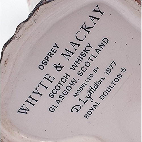 107 - ROYAL DOULTON 19.7cm FLASK MODELLED AS A OSPREY (Brown/White Gloss Colourway) (Issued 1987) Designed... 