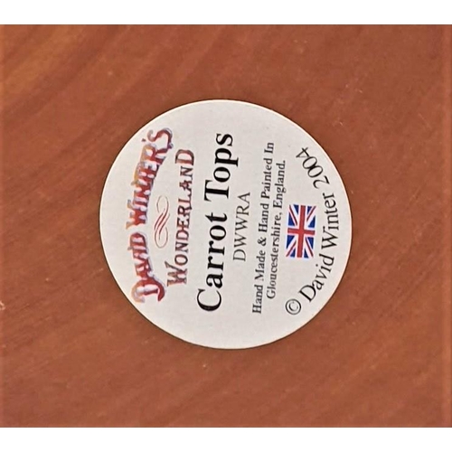 144 - DAVID WINTER 15cm CHARACTER MODEL OF CARROT TOPS--RABBIT FROM THE WONDERLAND COLLECTION