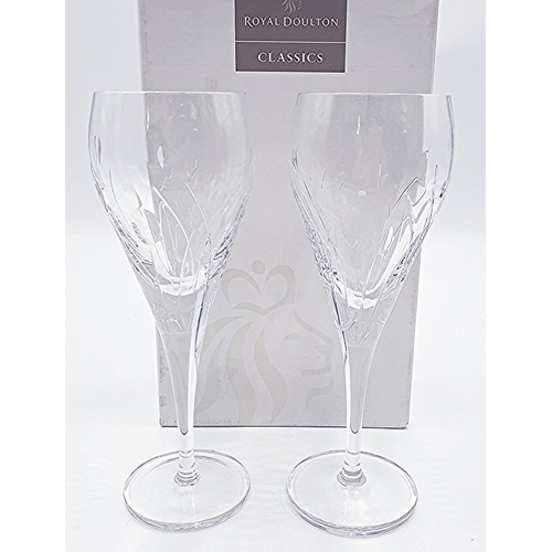 826 - ROYAL DOULTON CRYSTAL (Boxed Set Of Two) WATER GLASSES FROM THE CLASSICS DESIGN