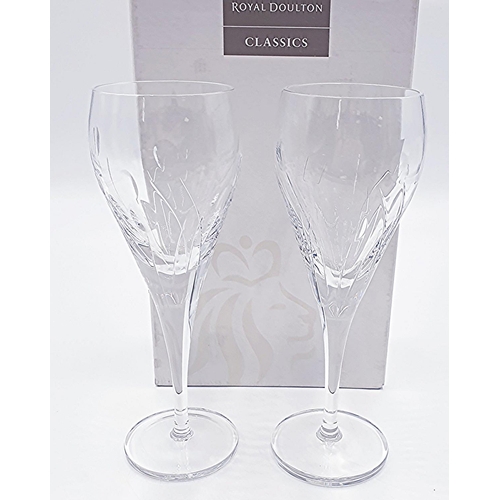 827 - ROYAL DOULTON CRYSTAL (Boxed Set Of Two) WATER GLASSES FROM THE CLASSICS DESIGN