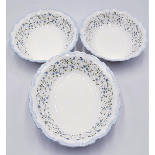 67 - ROYAL ALBERT CHINA 23cm x 19cm OVAL SERVING DISHES (3) IN THE CAROLINE DESIGN (Marked 2nds)