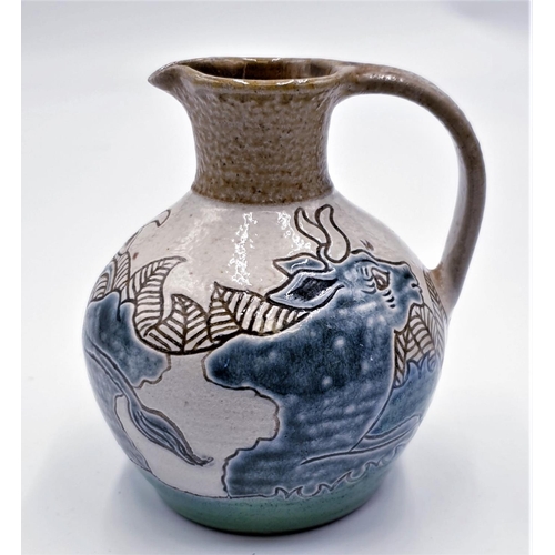 70 - STUDIO POTTERY 11cm SALT GLAZED JUG By Michael Mosse