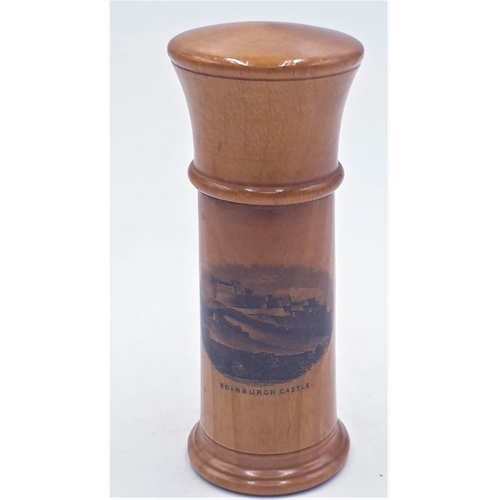 3 - MAUCHLINE WARE BOTTLE or PIN HOLDER DEPICTING  EDINBURGH CASTLE