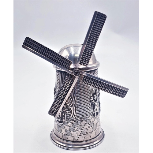 53 - WHITE METAL DANISH WINDMILL MONEY BOX (No Stopper)