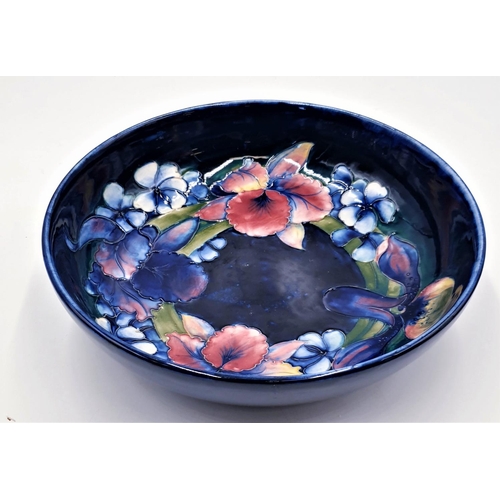 MOORCROFT 27cm Dia BOWL Signed (Hairline Crack)