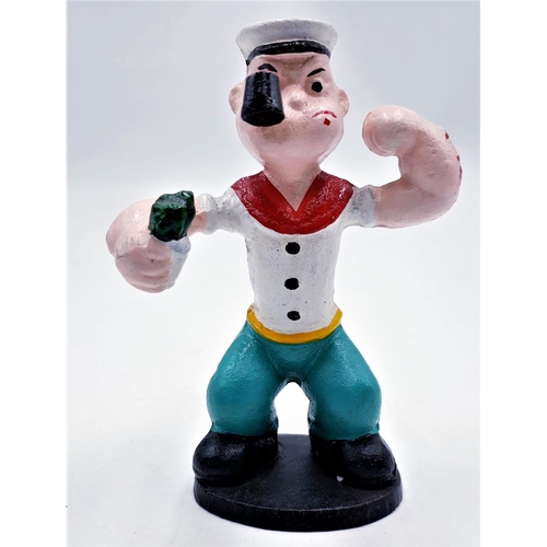 667 - CAST IRON 14cm FIGURINE OF POPEYE THE SAILOR MAN