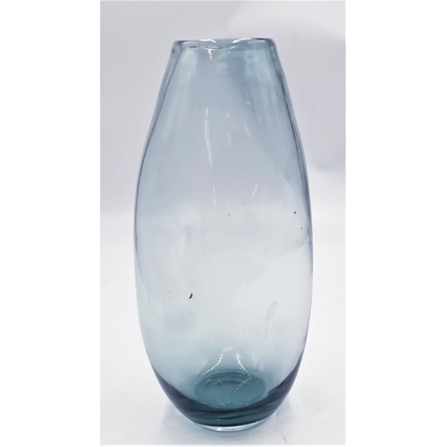 690 - SMOKEY GLASS Large 30.5 cm DIMPLE VASE