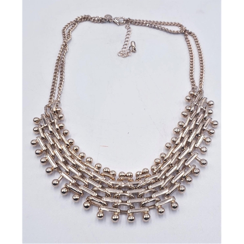 725 - WHITE METAL NECKLACE  (Boxed)