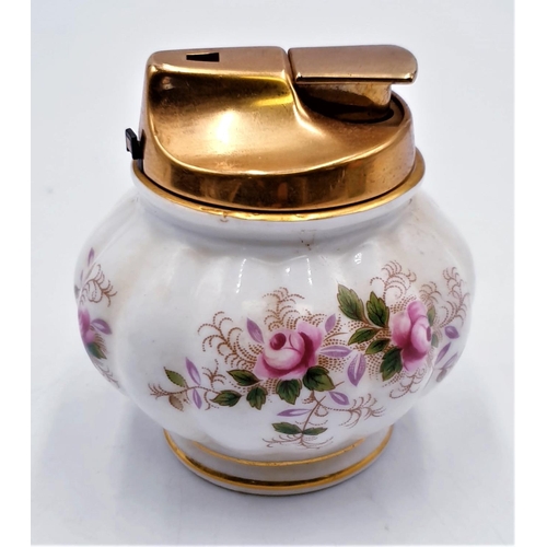 82 - ROYAL ALBERT TABLE CIGARETTE LIGHTER IN THE LAVENDER ROSE