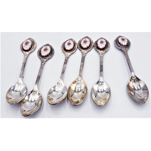 87 - ROYAL ALBERT ORIENTAL TEA SPOONS (6) IN THE LADY HAMILTON DESIGN