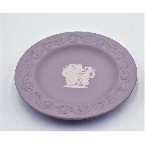 90 - WEDGWOOD LILAC JASPER WARE 11cm Dia PIN DISH Plus WEDGWOOD LILAC JASPER WARE 4.5cm Dia  Miniature LI... 