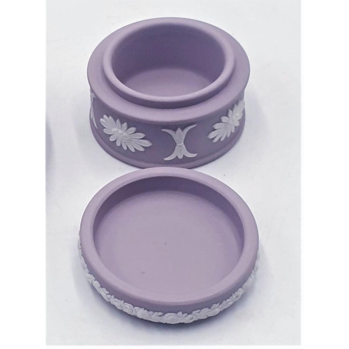 90 - WEDGWOOD LILAC JASPER WARE 11cm Dia PIN DISH Plus WEDGWOOD LILAC JASPER WARE 4.5cm Dia  Miniature LI... 